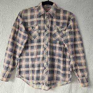 Skids Vintage Plaid Flannel Women 18 Red White Blue Heavyweight Cotton Warm Cozy